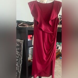Beautiful Deep Red/ Burgundy Ruffle Dress sleeveless
